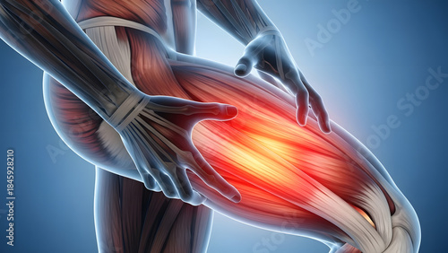 Muscle Pain Strain Injury Concept 3D Medical Illustration