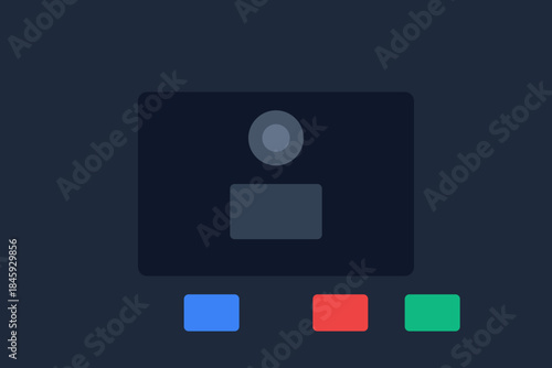 Minimalistic Interface: A sleek, user-friendly interface design, featuring a central display with a button and a selection of colorful controls. Perfect for modern technology