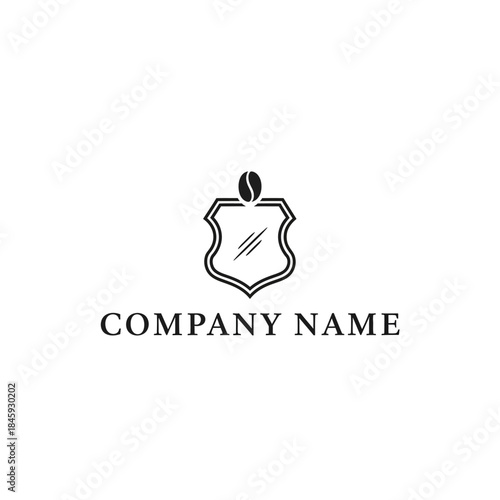 Coffee Bean Emblem Logo Design.