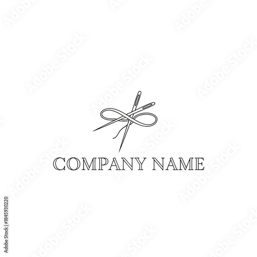Elegant Sewing Needle and Thread Logo Design for Tailoring Business.