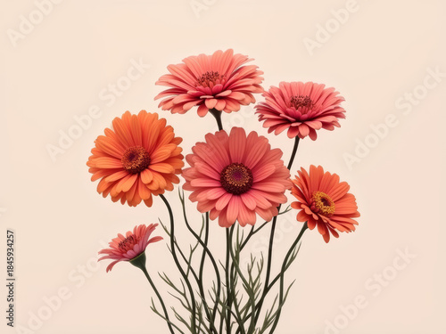 Beautiful flowers in shades of pink and orange
