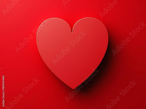 Red heart shape on vibrant background evokes love and passion