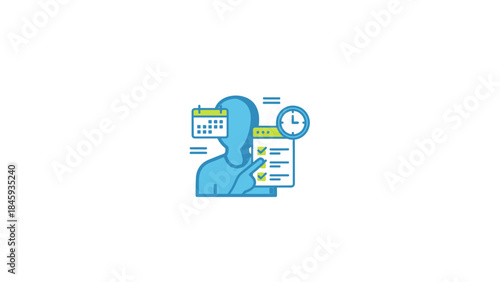 Person with Calendar and Clock symbolizing time management and planning.