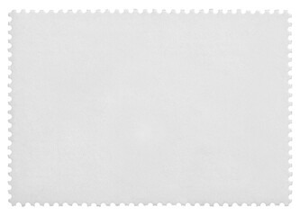 Postage stamp frame with empty paper design space on transparent background