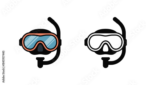 Scuba diving masks with snorkel tubes