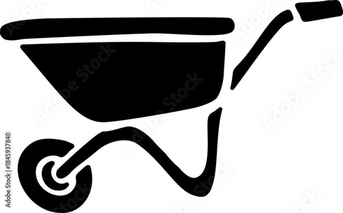Wheelbarrow Hand Drawn Silhouette