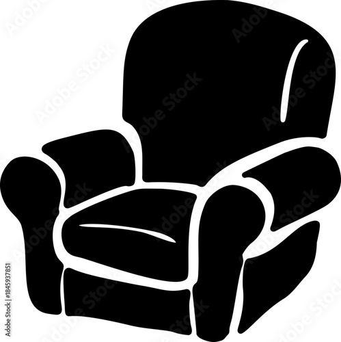 Armchair Silhouette Hand Drawn
