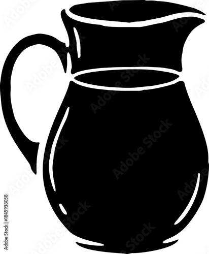 Pitcher Jug Silhouette Hand Drawn