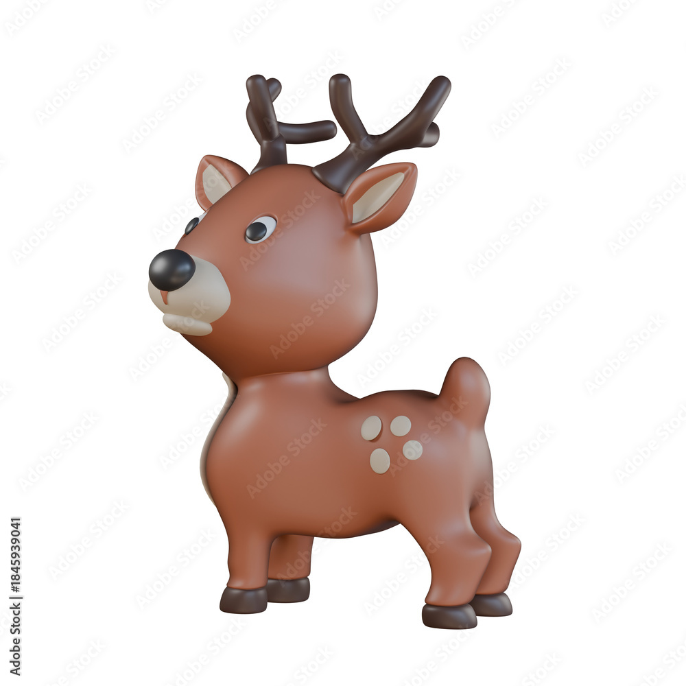 Obraz premium Reindeer cartoon character 3D