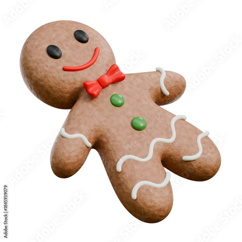 Gingerbread man Laying 3D