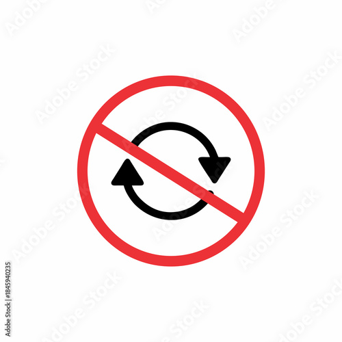 vector illustration of a no turning sign
