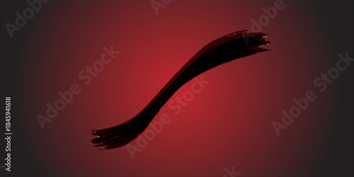 Abstract Black Brush Stroke on Red and Black Background