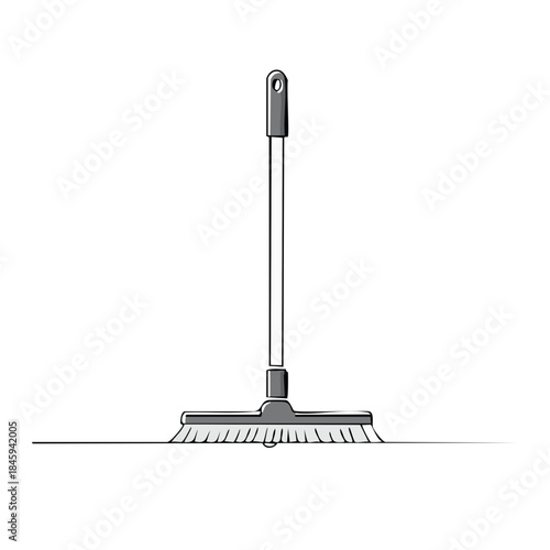 Gray Broom Sweeping Cleaning Floor Dust Tool Equipment Domestic Housework Maintenance