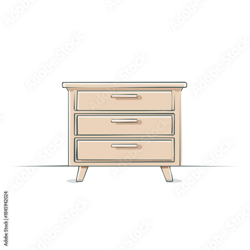 Wooden Dresser with Three Drawers  Home Furniture Bedroom Storage Cabinet  Interior Design