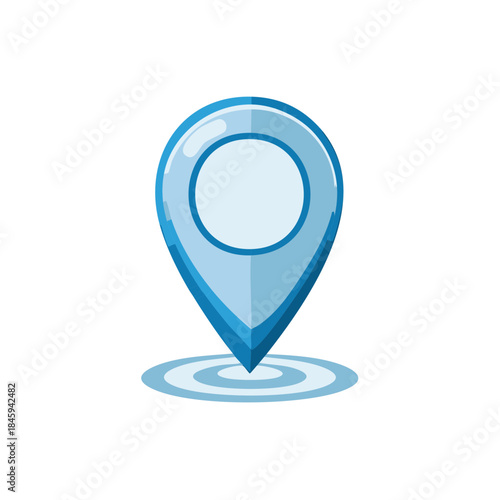 Blue Location Pin Flat Icon for Mapping, Navigation, Travel, GPS Technology, Destinations, and Cartography