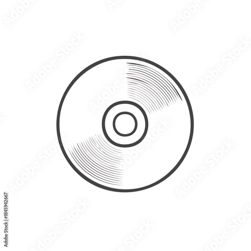 Compact Disc Drawing of Circular Music Data Storage for Old Technology