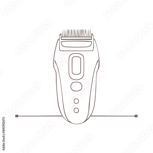 Outline Illustration of Cordless Hair Clipper Device Grooming Tool