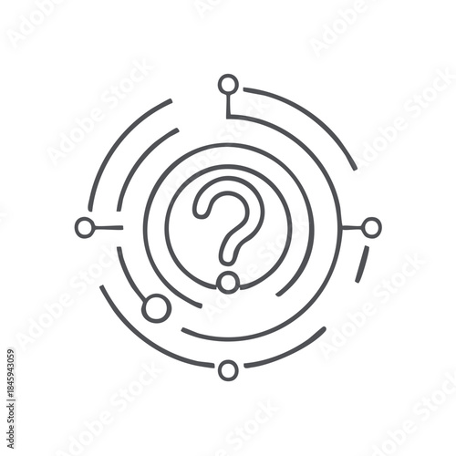 Circular Technological Question Mark Circuit Board Design Concept Problem Solving AI