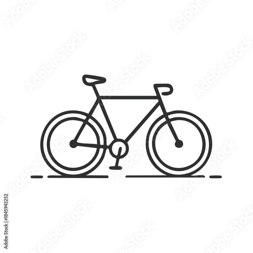 Bicycle Line Art Icon Graphic in Simple Illustration for Transportation and Active Lifestyle Design Elements