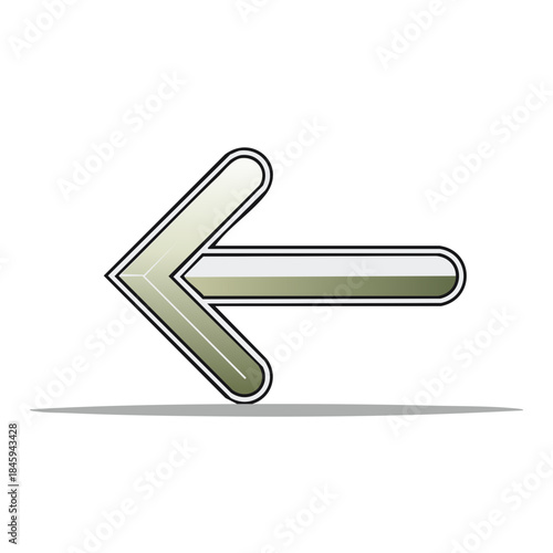 Olive Gradient Arrow Sign Pointing Left Direction Indicator Vector Graphic