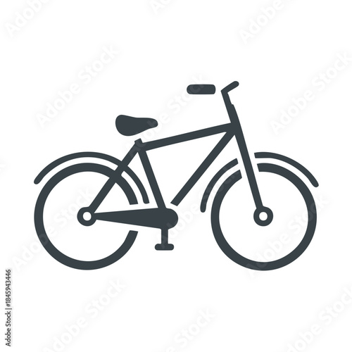 Simple bicycle side view vector illustration for transportation or recreation