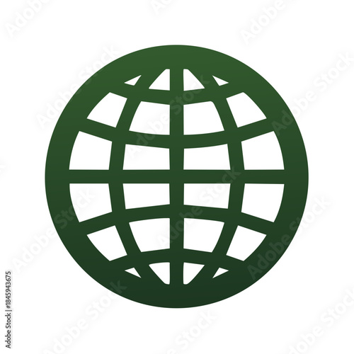 Green globe icon graphic world representation network connection international worldwide vector