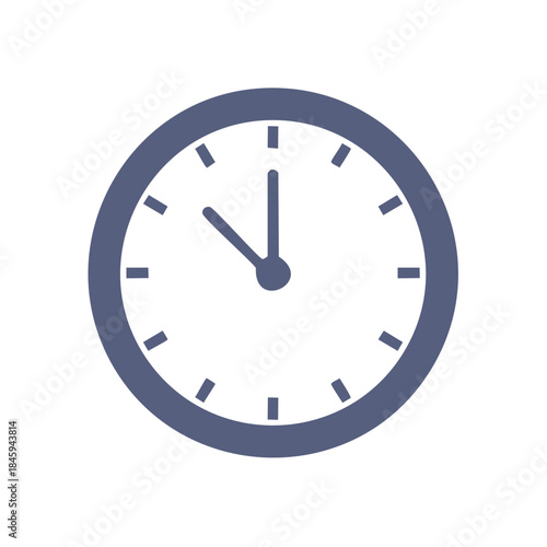Classic Round Clock Icon Indicating Eleven O'Clock Timekeeping and Schedule Management