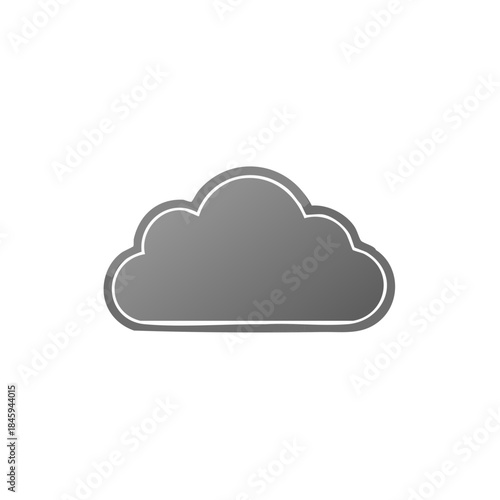 Isolated Gray Cloud Illustration Floating Against a White Sky for Weather Concepts and Digital Storage Solutions