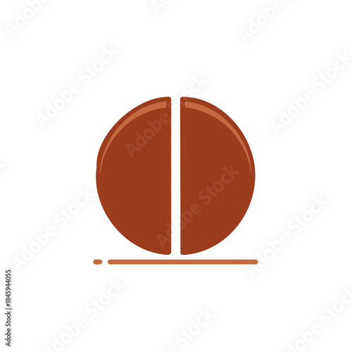 Brown Pill Simple Graphic Representation Isolated On White Background Minimalist Design Medicine Pharmacy Health Treatment