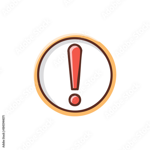 Exclamation Point Inside Circle Symbolizing Caution or Warning, Attention