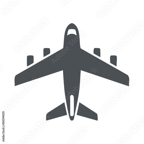 Airplane Icon Vector Illustration Top View Transportation Aircraft Travel