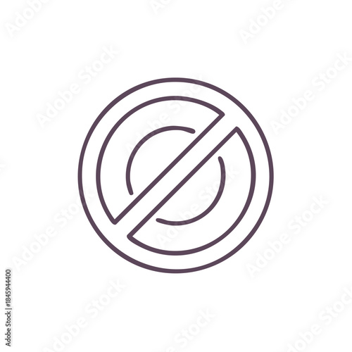 Prohibited Icon Vector: Circular Sign with a Diagonal Line - Forbidden Access Symbol