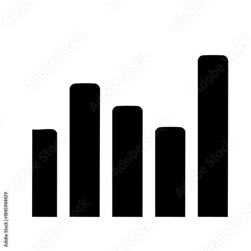 Bar chart representation of data increase growth and finance. Data analysis.