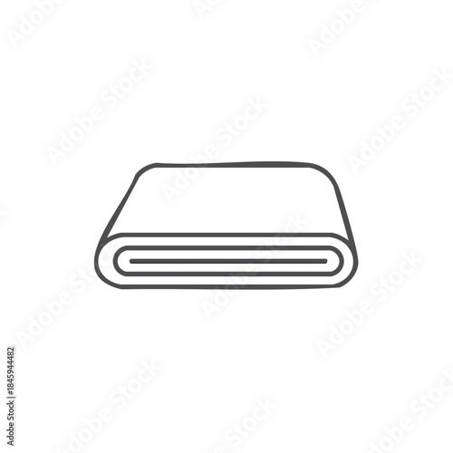 Folded fabric bolt line art icon, textiles and quilting materials simple drawing