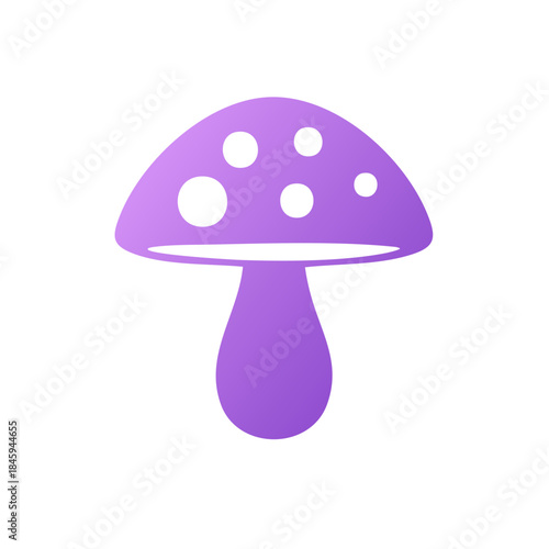 Minimalist Purple Mushroom Icon Illustration Whimsical Fungi Symbol Simple Fungal Design Graphic Element for Fairy Tale Theme or Food Concept