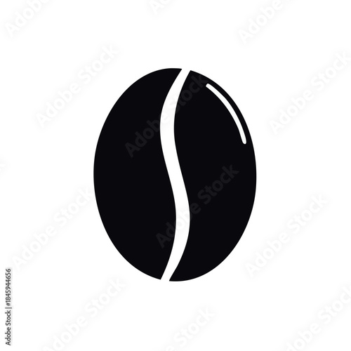 Coffee bean vector graphic illustration. Black and white art for product packaging and cafe promotions
