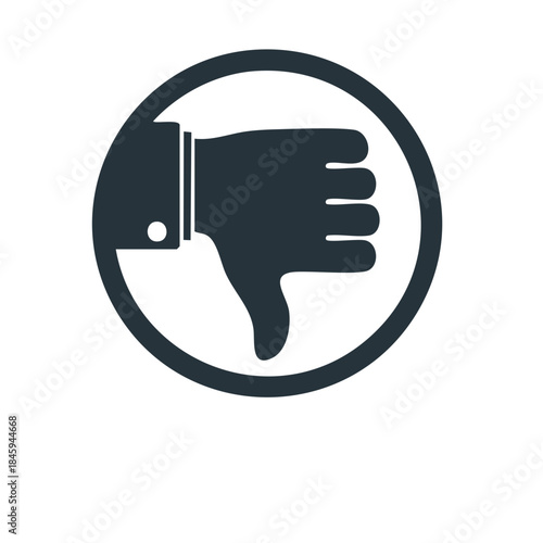 Thumb Down Gesture Icon Negative Feedback Symbol Illustration in Circle