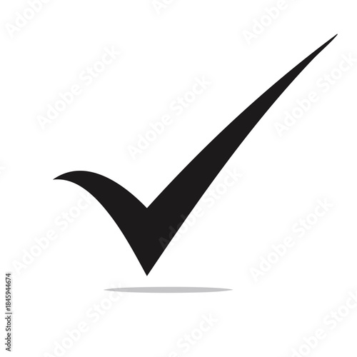 Simple Black Check Mark Symbol Confirm Approval Icon Yes Choice Tick Done Validated