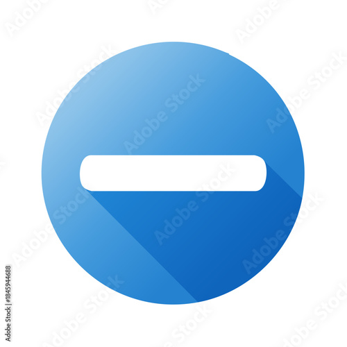Minus sign within a blue circle button, depicting negative subtraction, a mathematical symbol