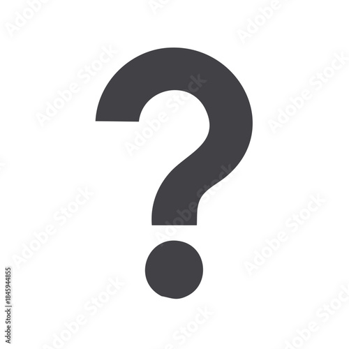 Simple question mark symbol icon to represent confusion or inquiry on a clean background for graphic elements