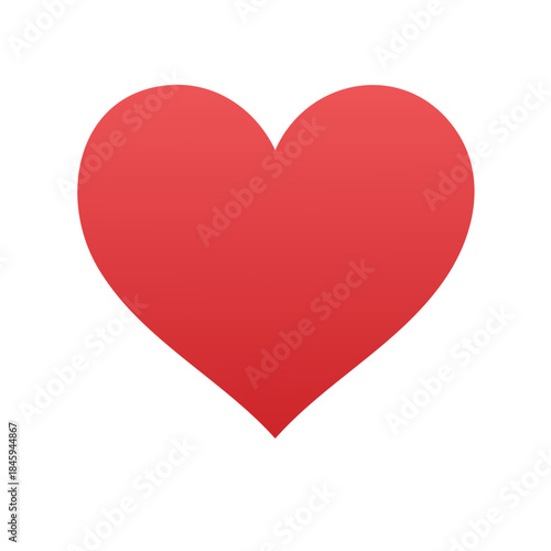 Symbol of love Red heart on white background for Valentine's Day or romantic occasion