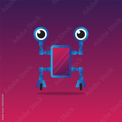 Beautiful of smartphone robot logos. Smartphone robot icon symbol. 