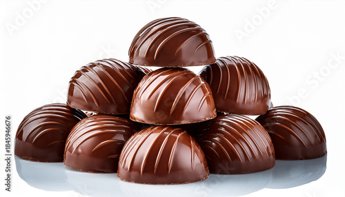 Pile Of Glossy Chocolate Coated Candy On Transparent Background