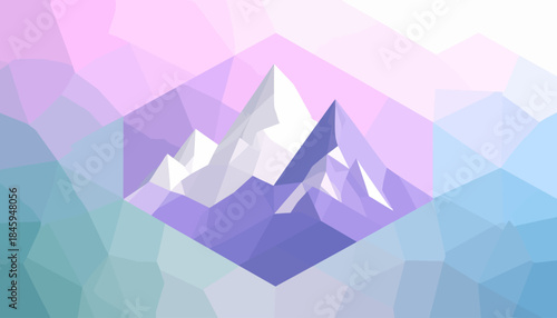 Abstract Geometric Mountain Landscape Illustration