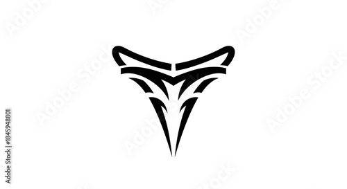 Abstract tribal tattoo design with sharp edges and curves.