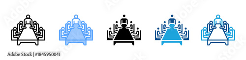 Classic Meeting icon set multiple style collection