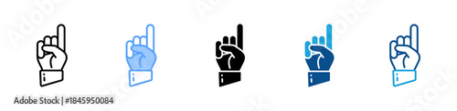 Hand Pointing icon set multiple style collection