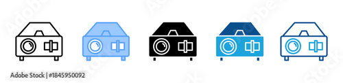 Projector icon set multiple style collection
