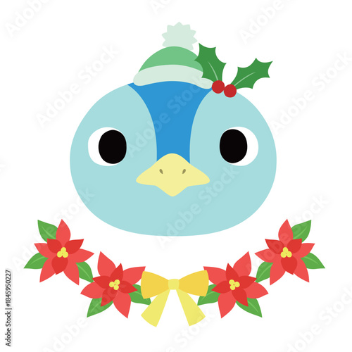 可愛いペンギンのマーク　冬のクリスマス