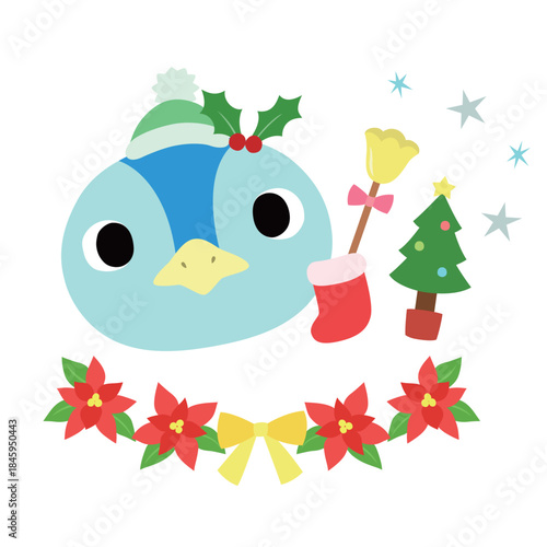 可愛いペンギンのマーク　冬のクリスマス